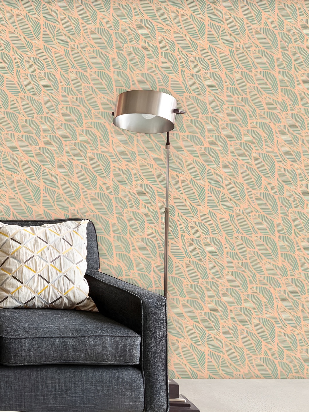 

ArtzFolio Green & Peach Abstract Printed Self Adhesive Wallpaper