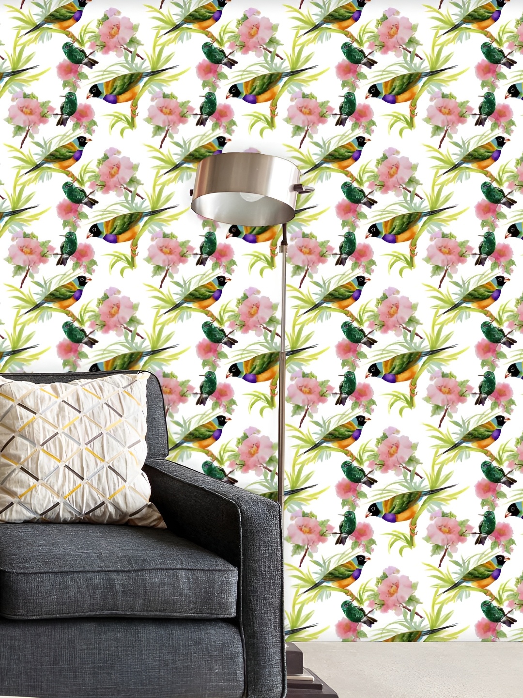 

ArtzFolio White Floral Printed Self-Adhesive Peel & Stick Wallpaper