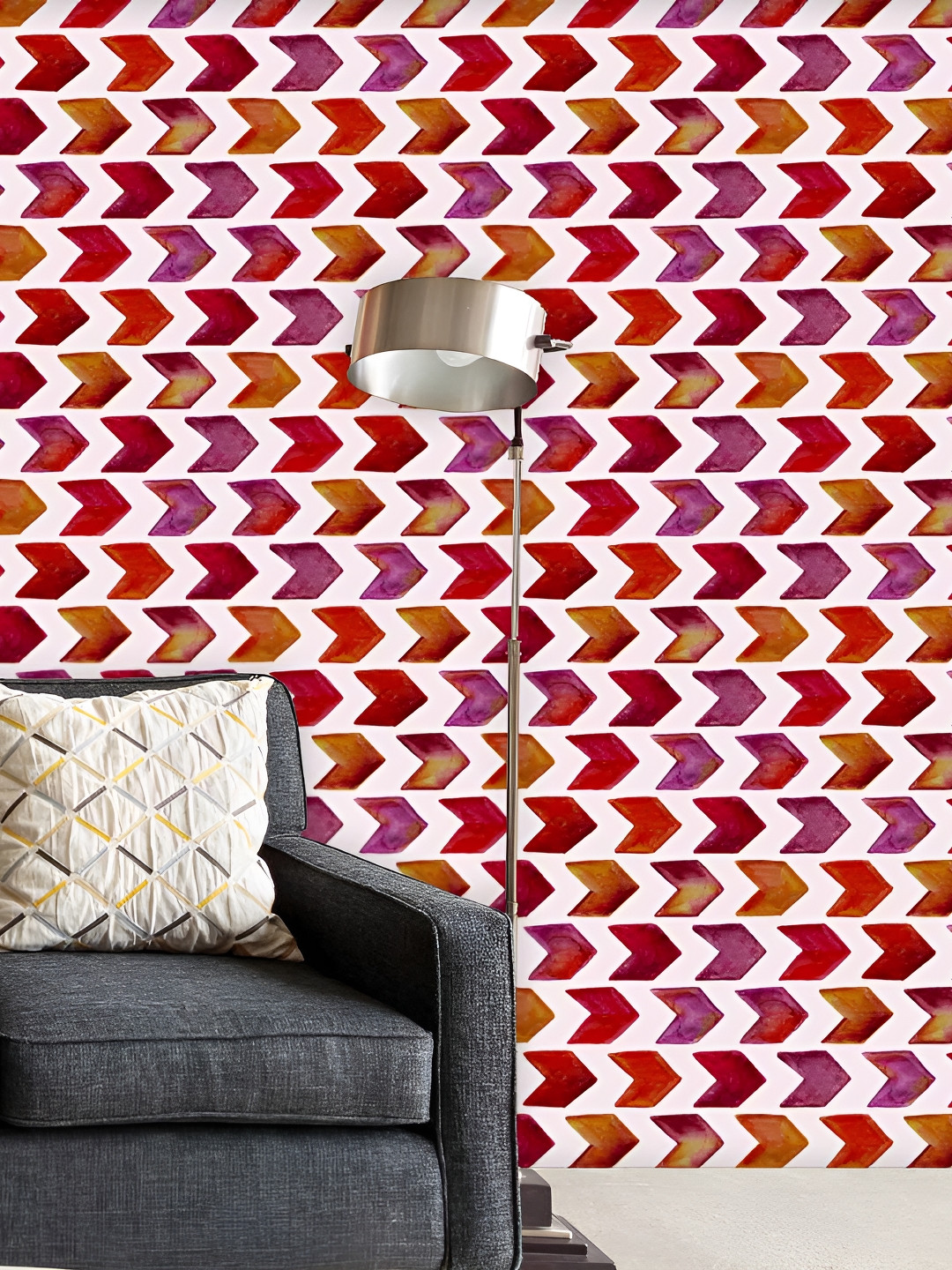 

ArtzFolio Off-White & Red Peel & Stick Non-PVC Vinyl Self-Adhesive Wallpaper