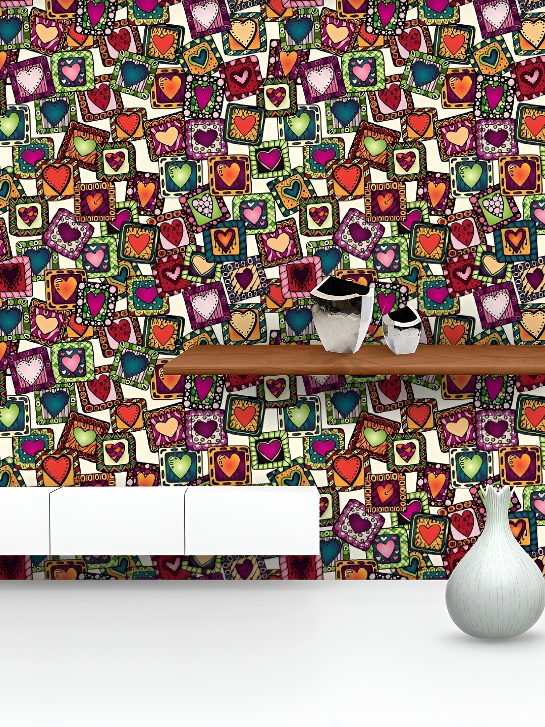 

ArtzFolio Brown & Maroon Printed Peel & Stick Wallpaper