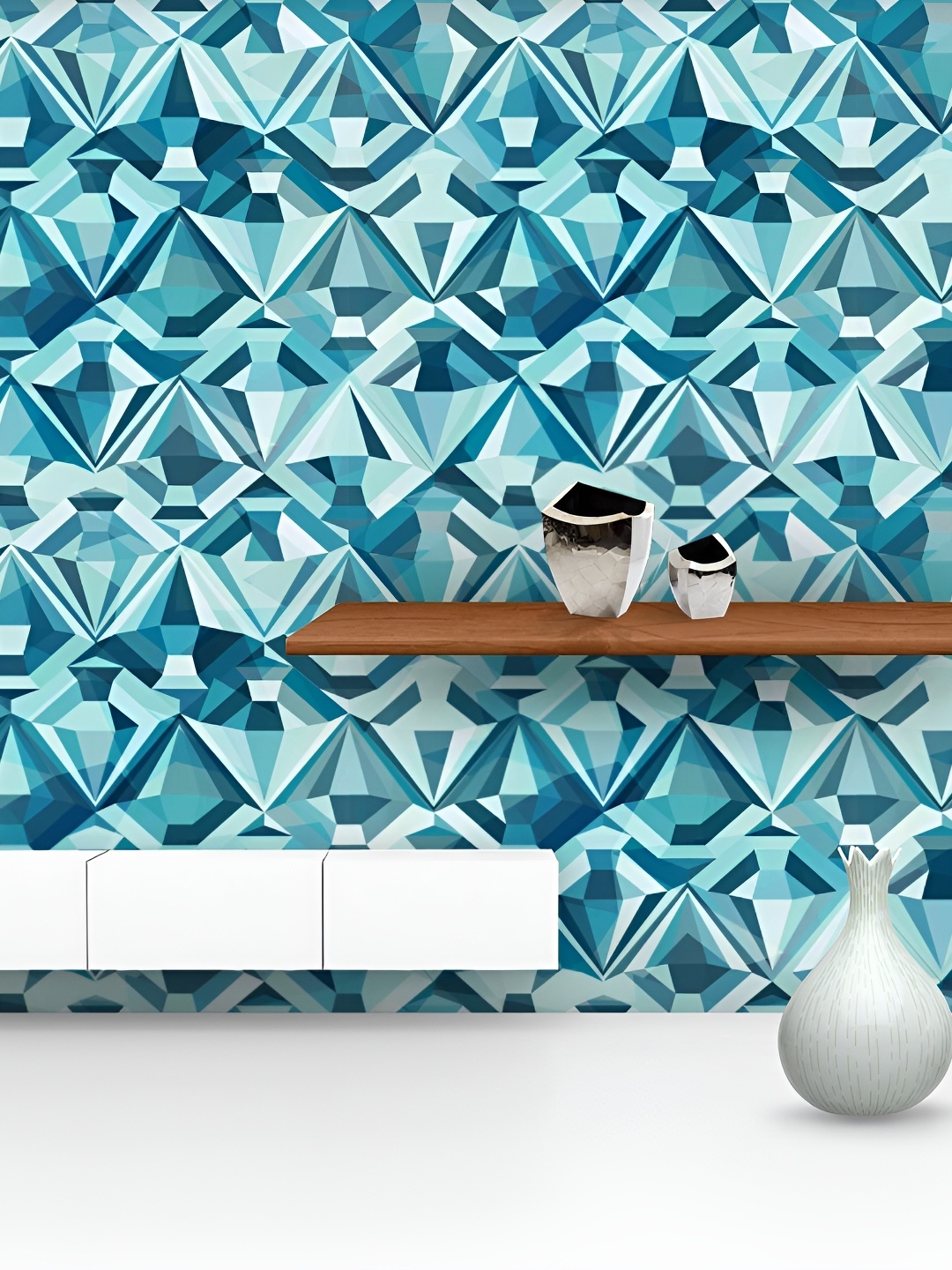 

ArtzFolio Blue & White Self-Adhesive Non-PVC Peel & Stick Wallpaper