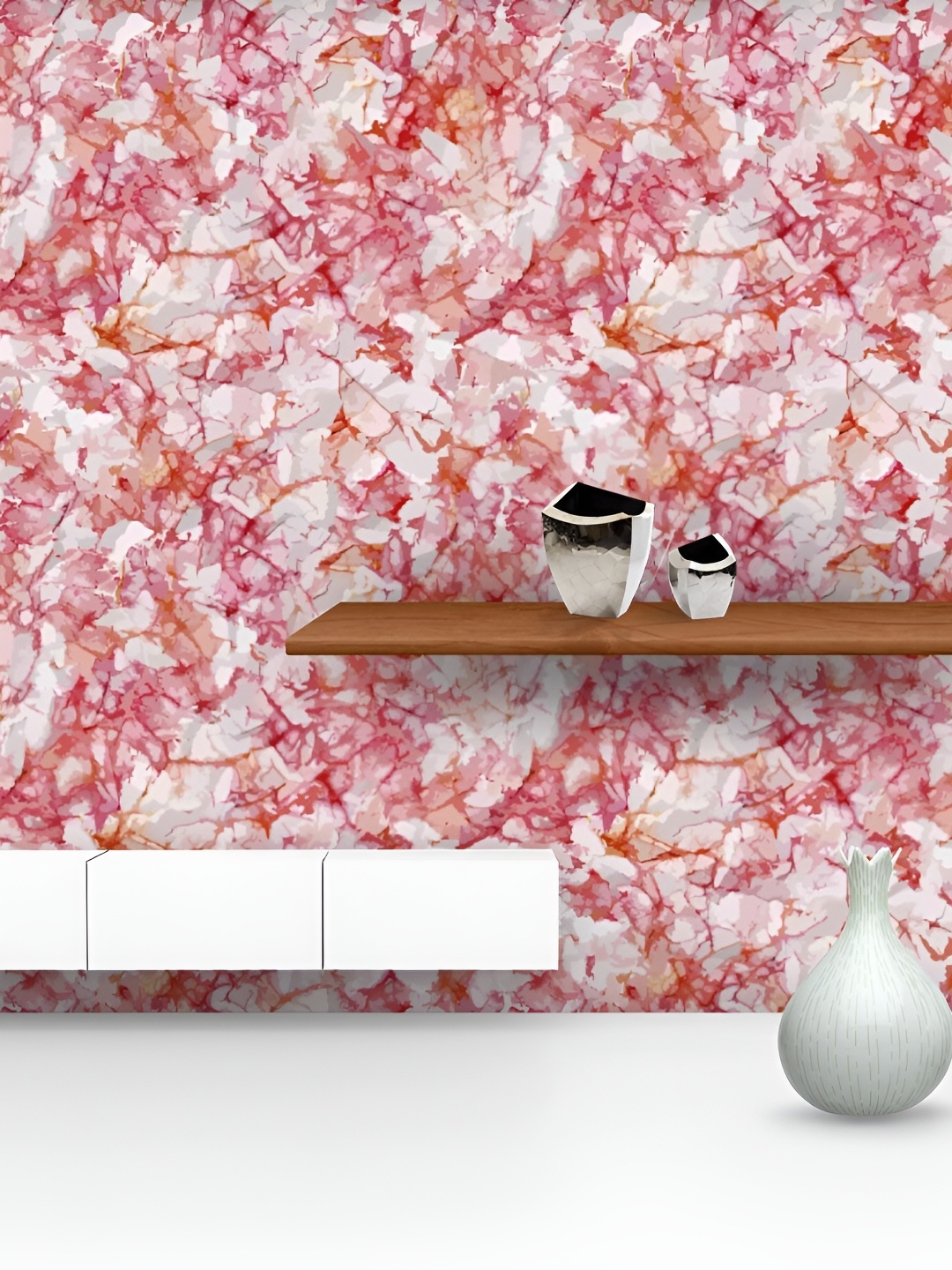 

ArtzFolio White & Red Peel & Stick Non-PVC Vinyl Self-Adhesive Wallpapaer