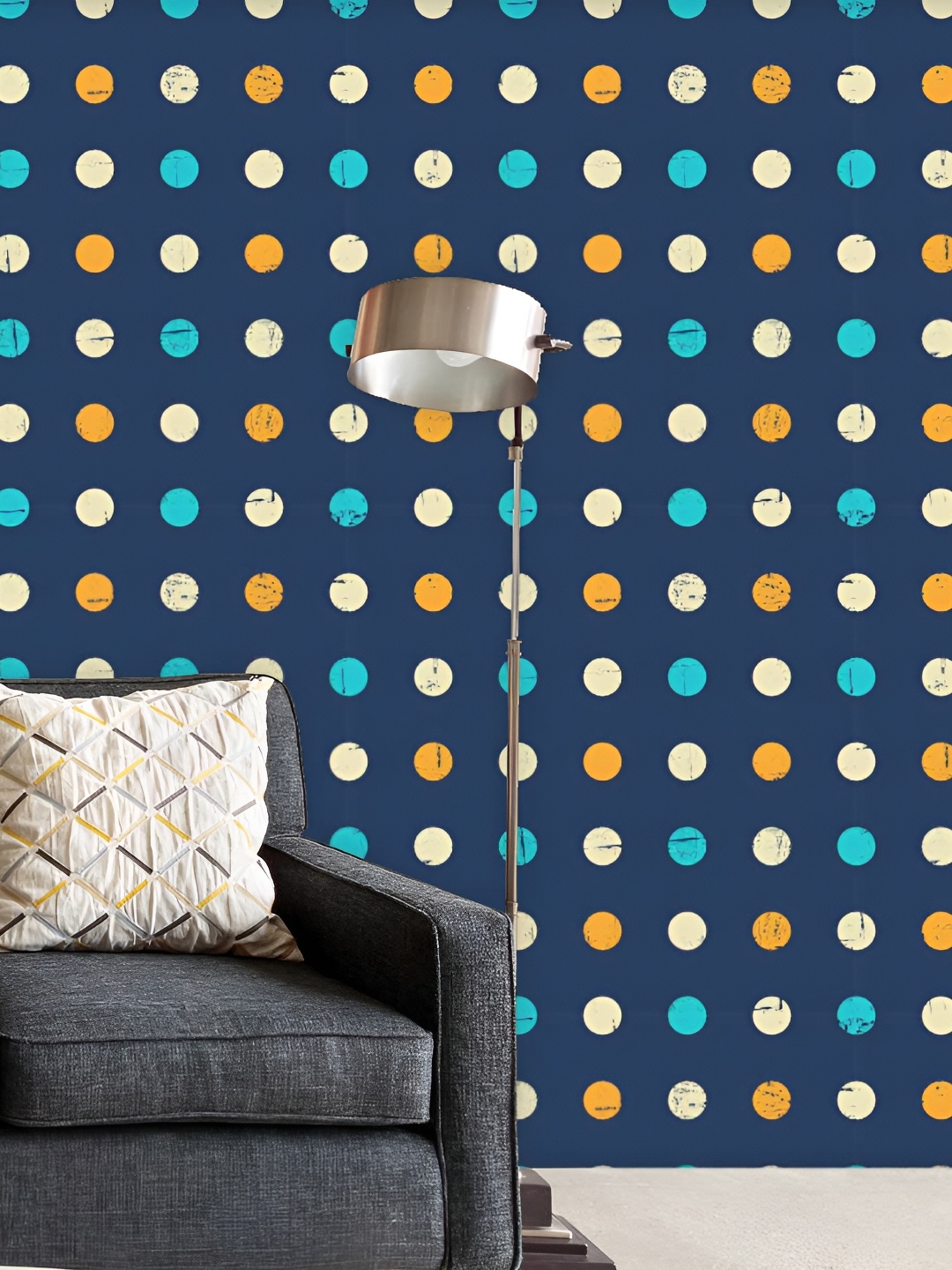 

ArtzFolio Blue Polka Printed Self Adhesive Wallpaper