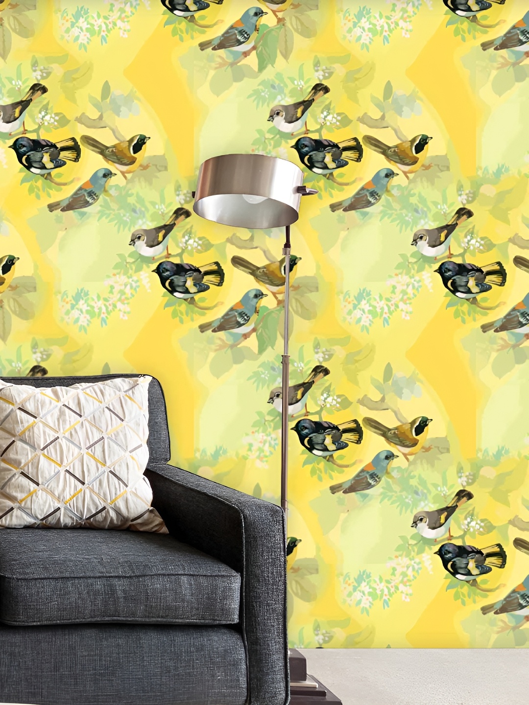 

ArtzFolio Yellow & Black Printed Self Adhesive Peel & Stick Wallpaper