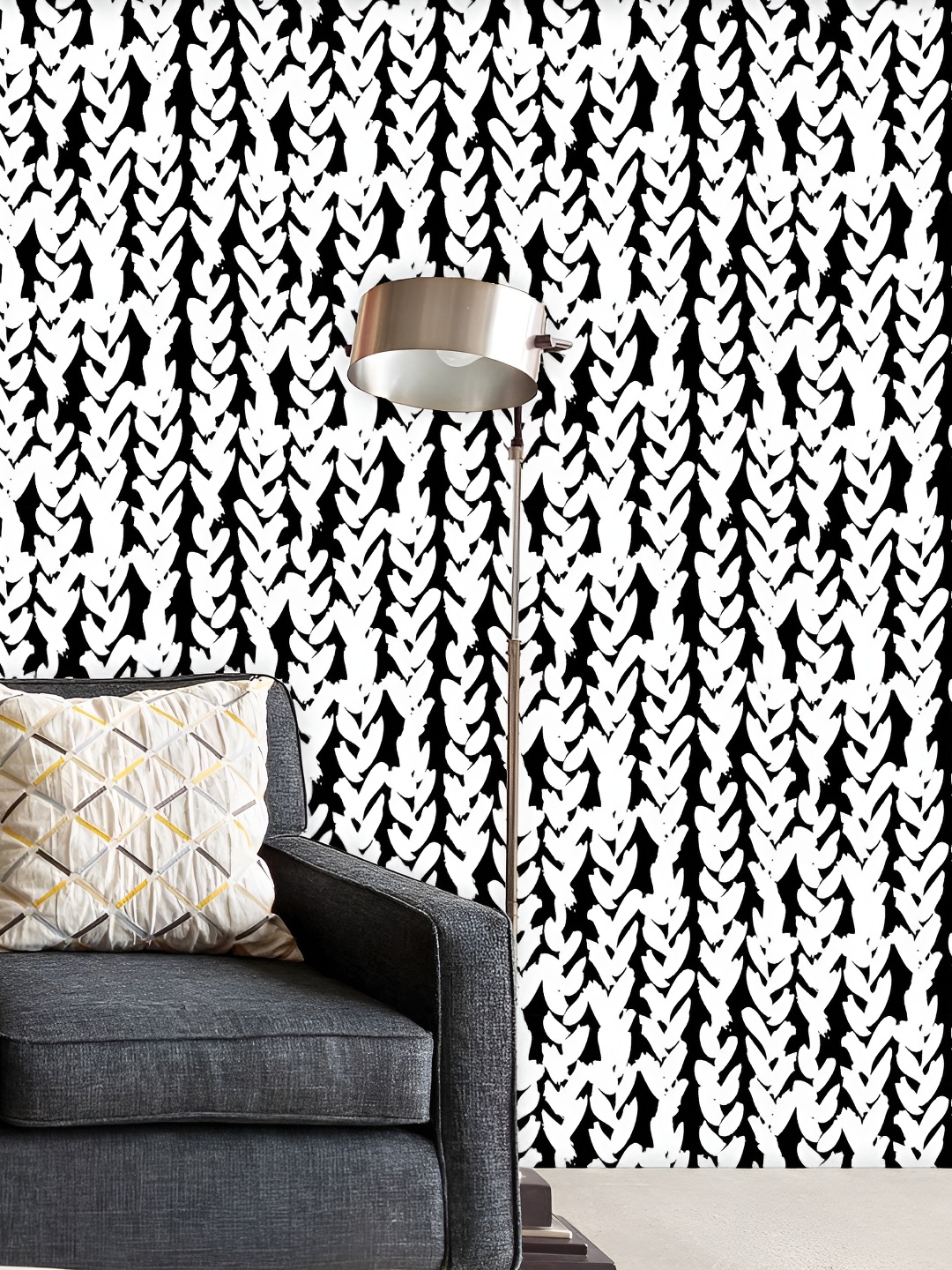 

ArtzFolio White & Black Printed Peel & Stick Self-Adhesive Wall Sticker