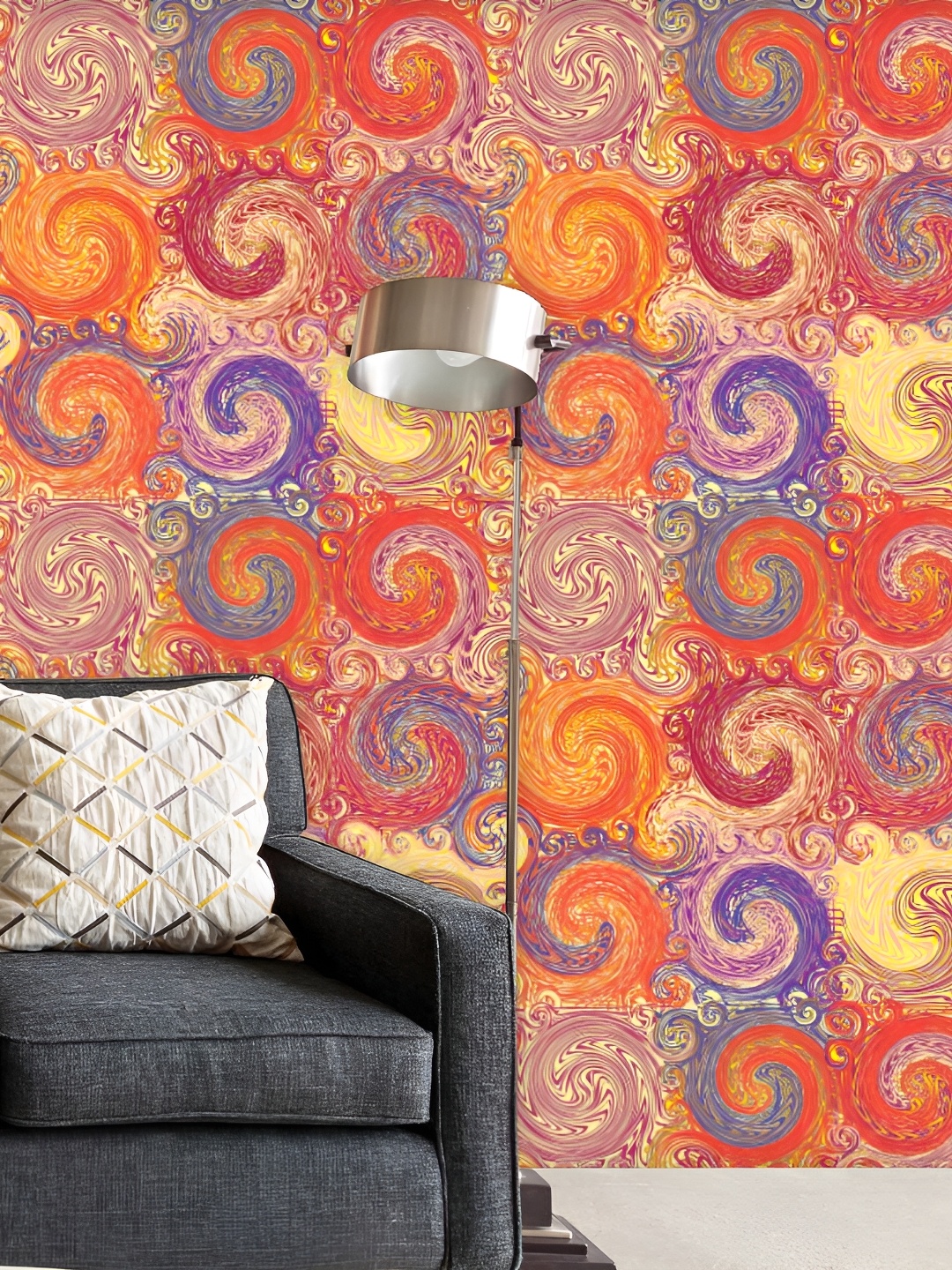 

ArtzFolio Orange & Pink Abstract Printed Self-Adhesive Wallpaper