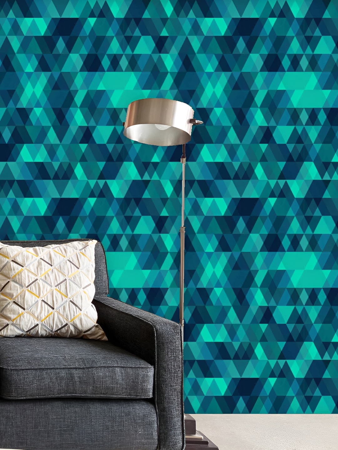 

ArtzFolio Navy Blue & Teal Printed Peel & Stick Self-Adhesive Wallpaper