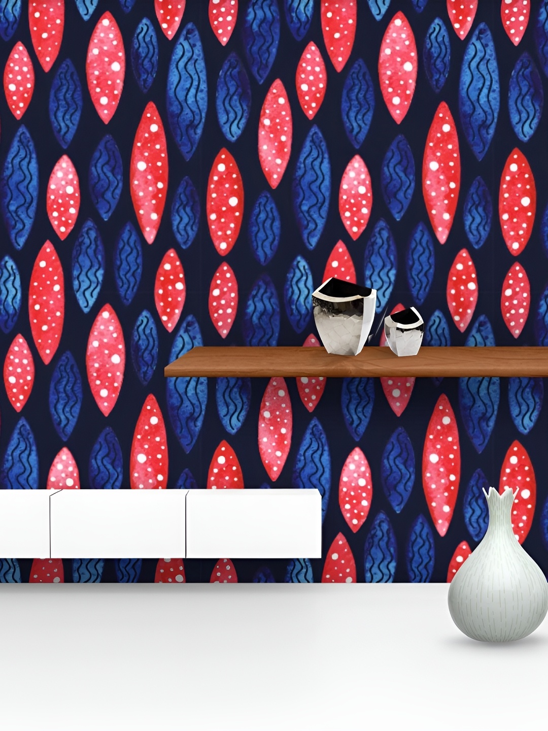

ArtzFolio Red & Blue Abstract Printed Self Adhesive Water Resistant Wallpaper