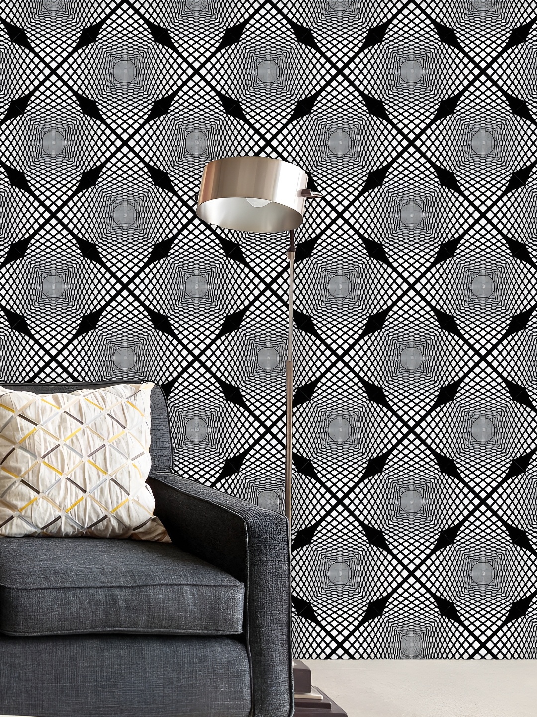 

ArtzFolio Black & White Geometric Printed Self Adhesive Water Resistant Wallpaper