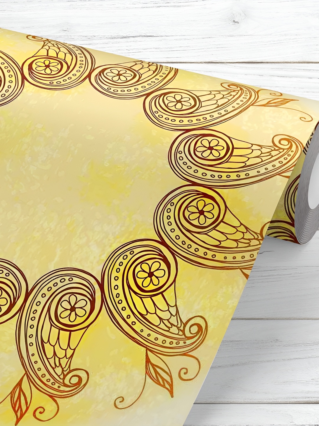 

ArtzFolio Gold-Toned & Brown Abstract Printed Self Adhesive Water Resistant Wallpaper