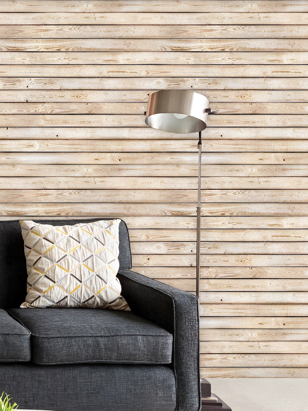 

ArtzFolio Beige & White Printed Peel & Stick Non-PVC Vinyl Self-Adhesive Wallpaper