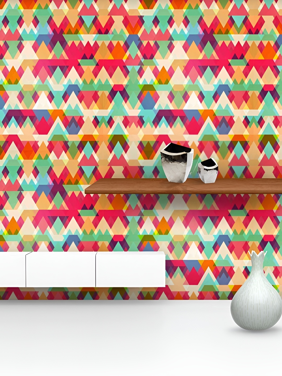 

ArtzFolio Blue & Orange Geometric Printed Self Adhesive Water Resistant Wallpaper
