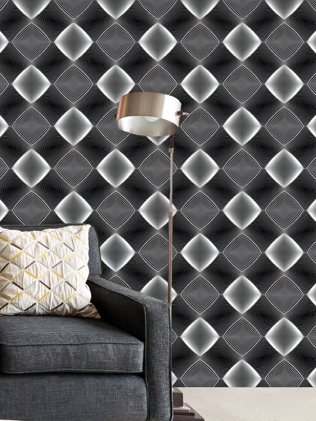 

ArtzFolio White & Black Geometric Printed Self Adhesive Water Resistant Wallpaper