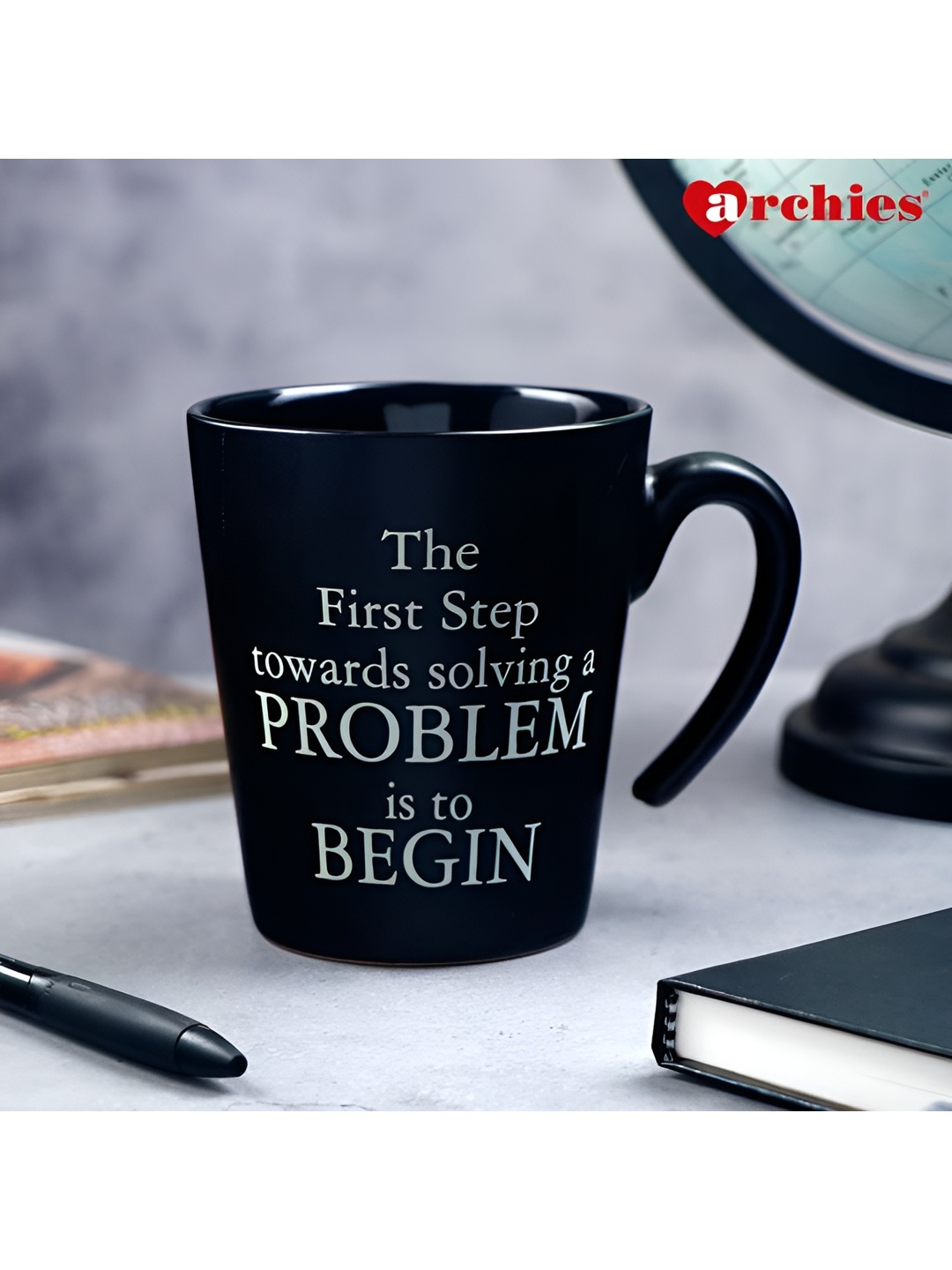 

Archies Black & White Typography Printed Ceramic Glossy Mug 450 ml