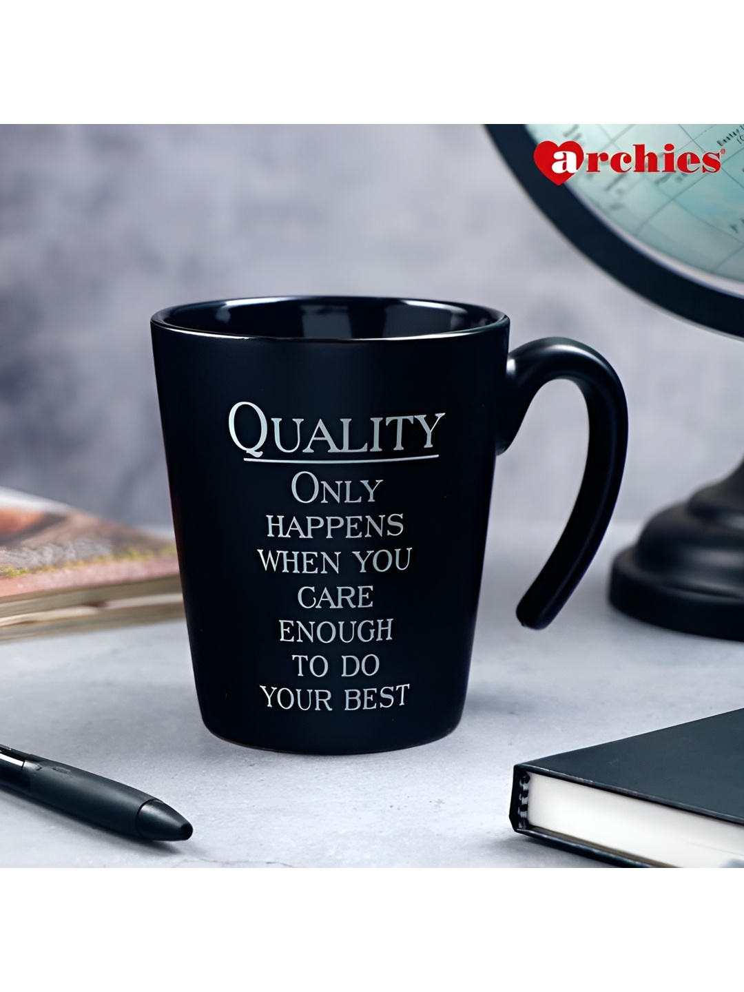 

Archies Black & White Typography Printed Ceramic Glossy Mug 450 ml