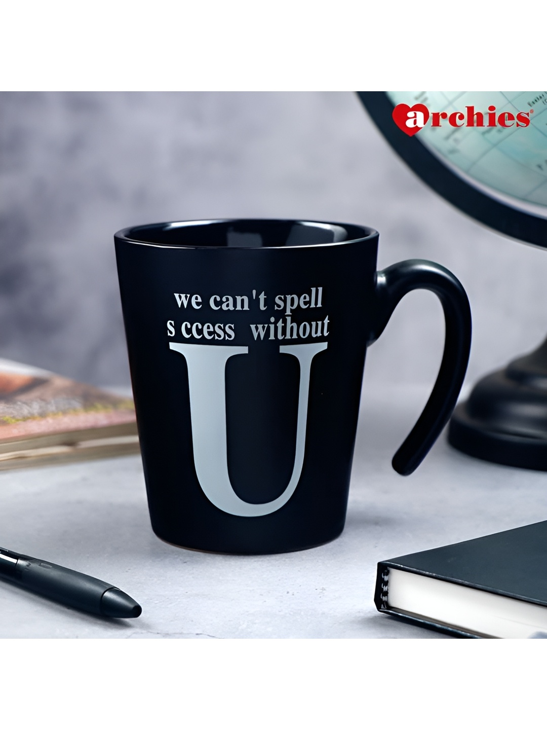 

Archies Black & White Typography Printed Ceramic Glossy Mug 450 ml
