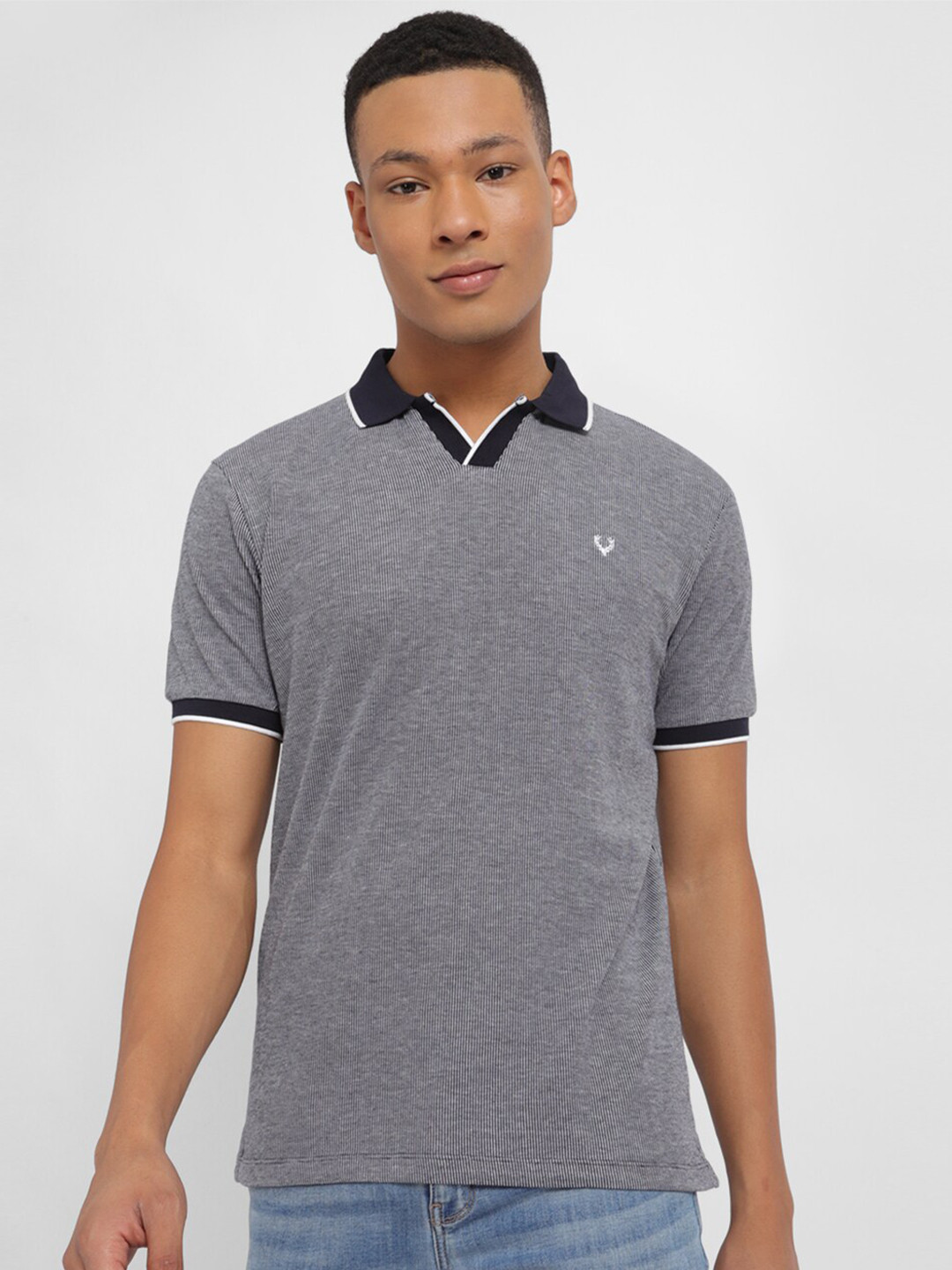 

Allen Solly Men Polo Collar T-shirt, Grey