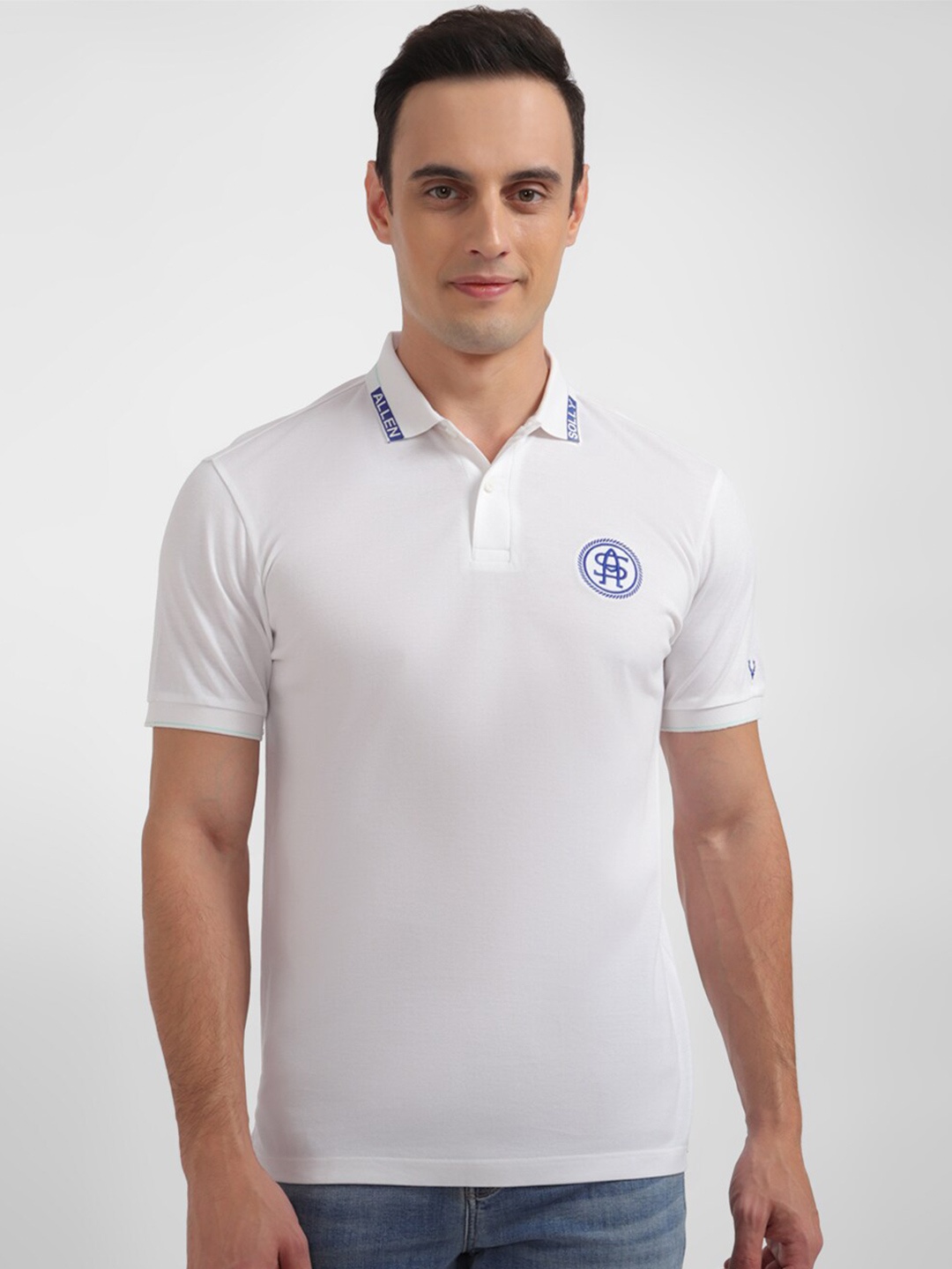 

Allen Solly Men Polo Collar Applique T-shirt, White