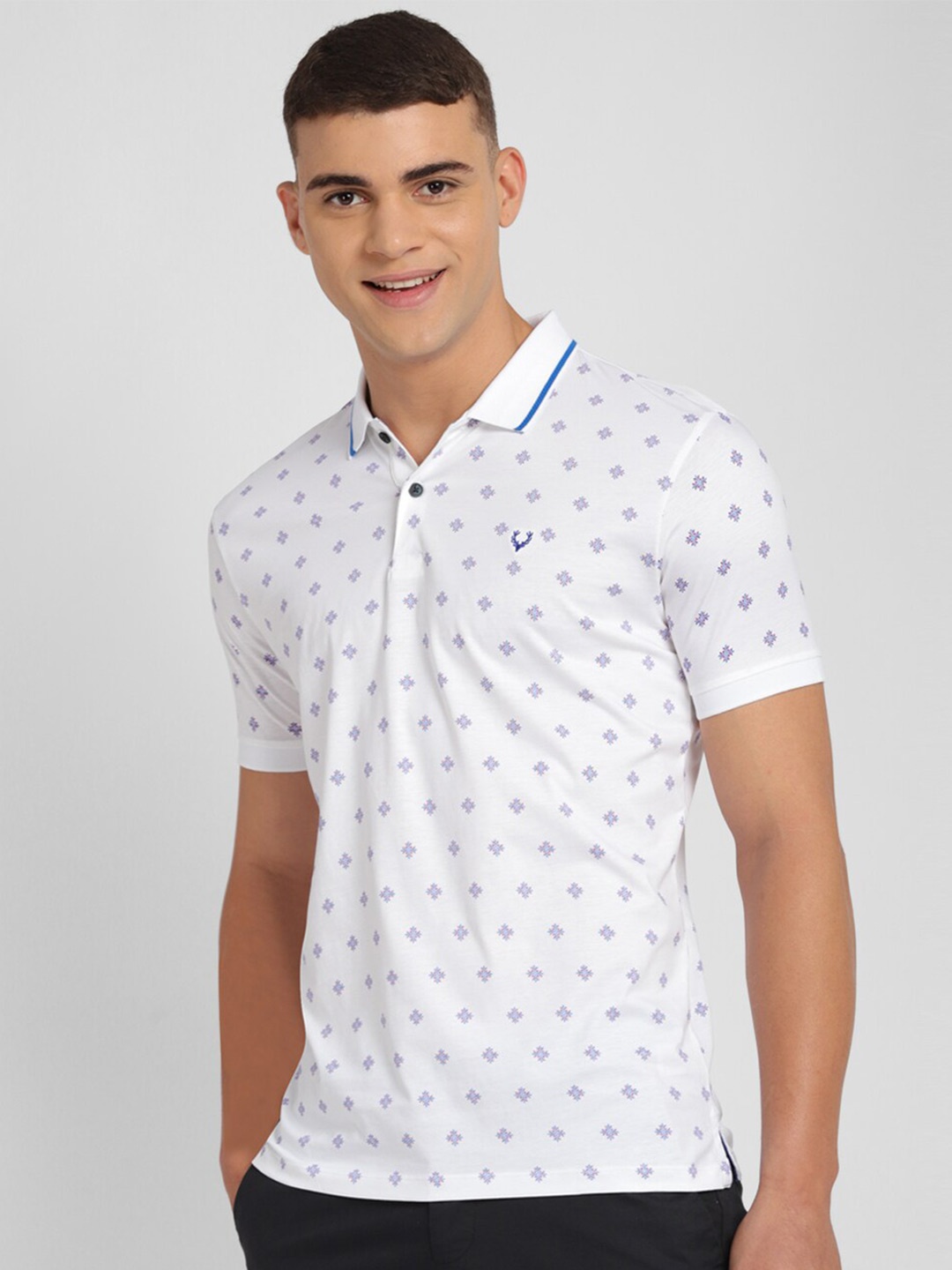 

Allen Solly Men Printed Polo Collar Pockets T-shirt, White