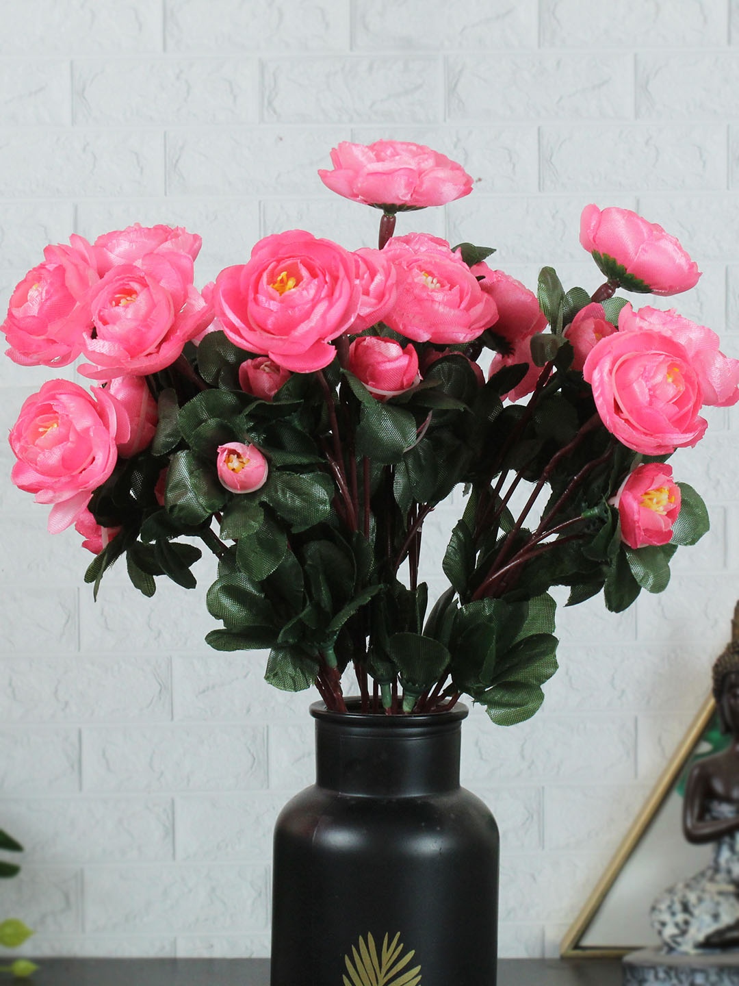 

TIED RIBBONS Pink & Green 2 Pieces Peony Artificial Flowers