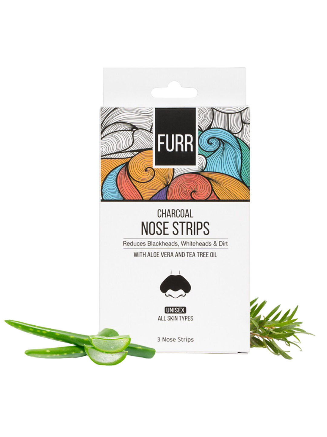 

FURR Charcoal Nose Strips - 3 Strips, Black