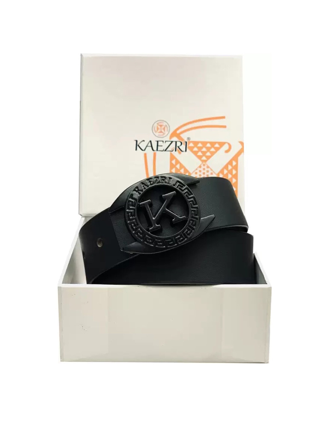 KAEZRI Men Leather Formal Belt, Black