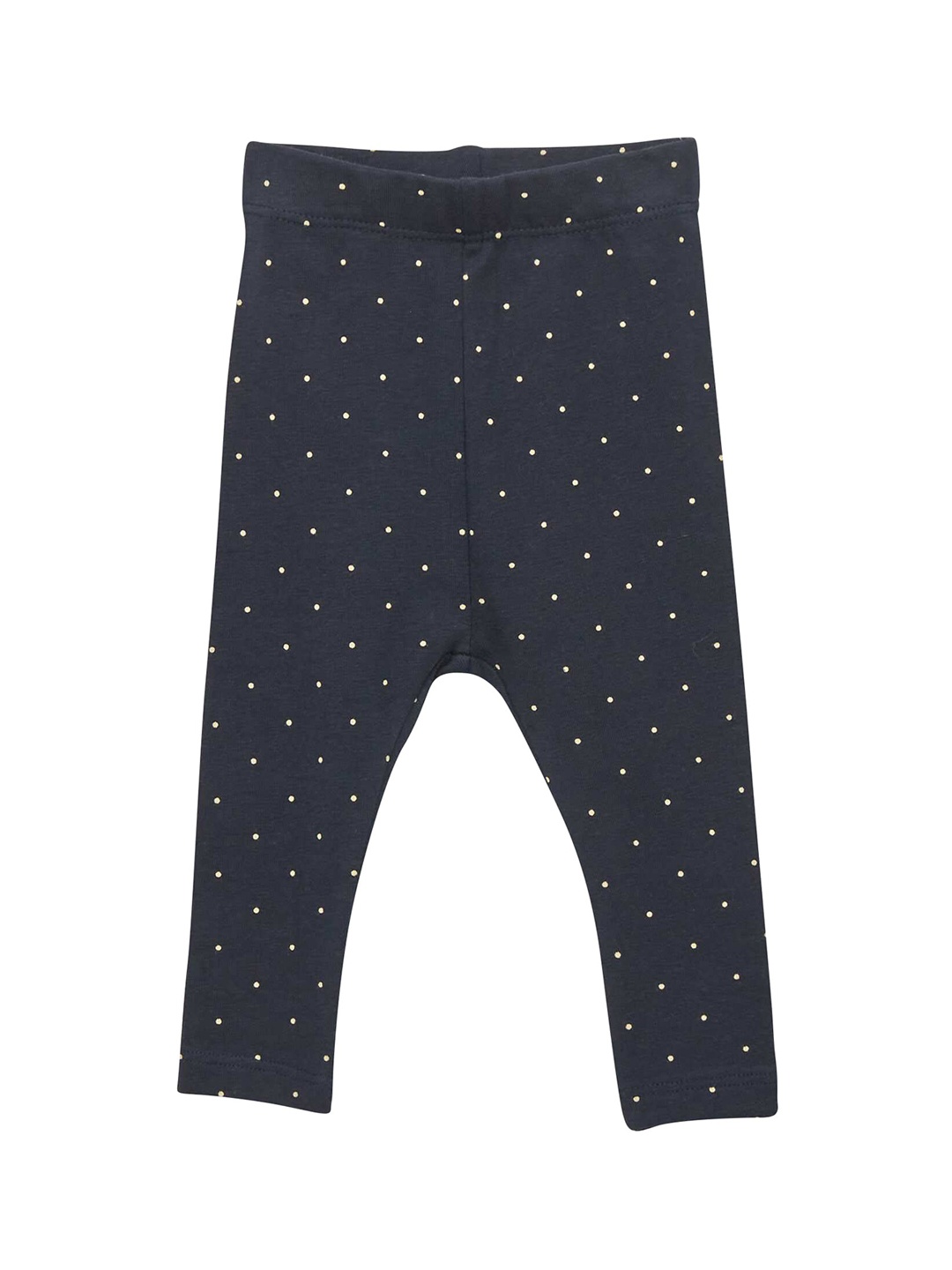 

KIABI Girls Polka Dot Printed Regular Fit Mid-Rise Trousers, Black