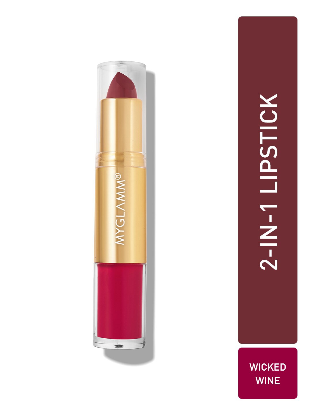 

MyGlamm Super Duo 2-In-1 Matte Lipstick & Liquid Lipstick - 4.2g & 2.5ml - Wicked Wine, Purple