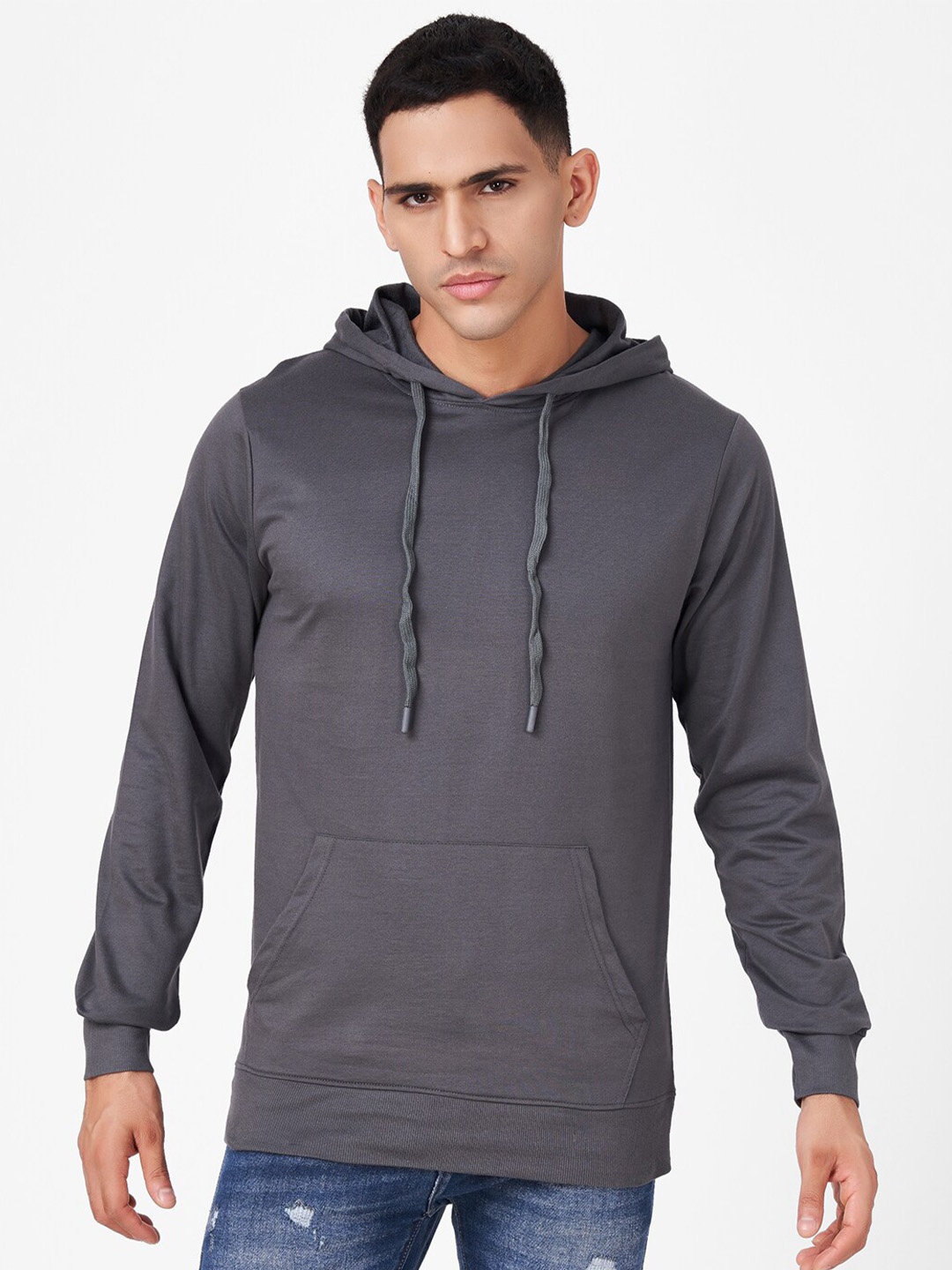 

ZU Men Hooded Sweatshirt, Grey