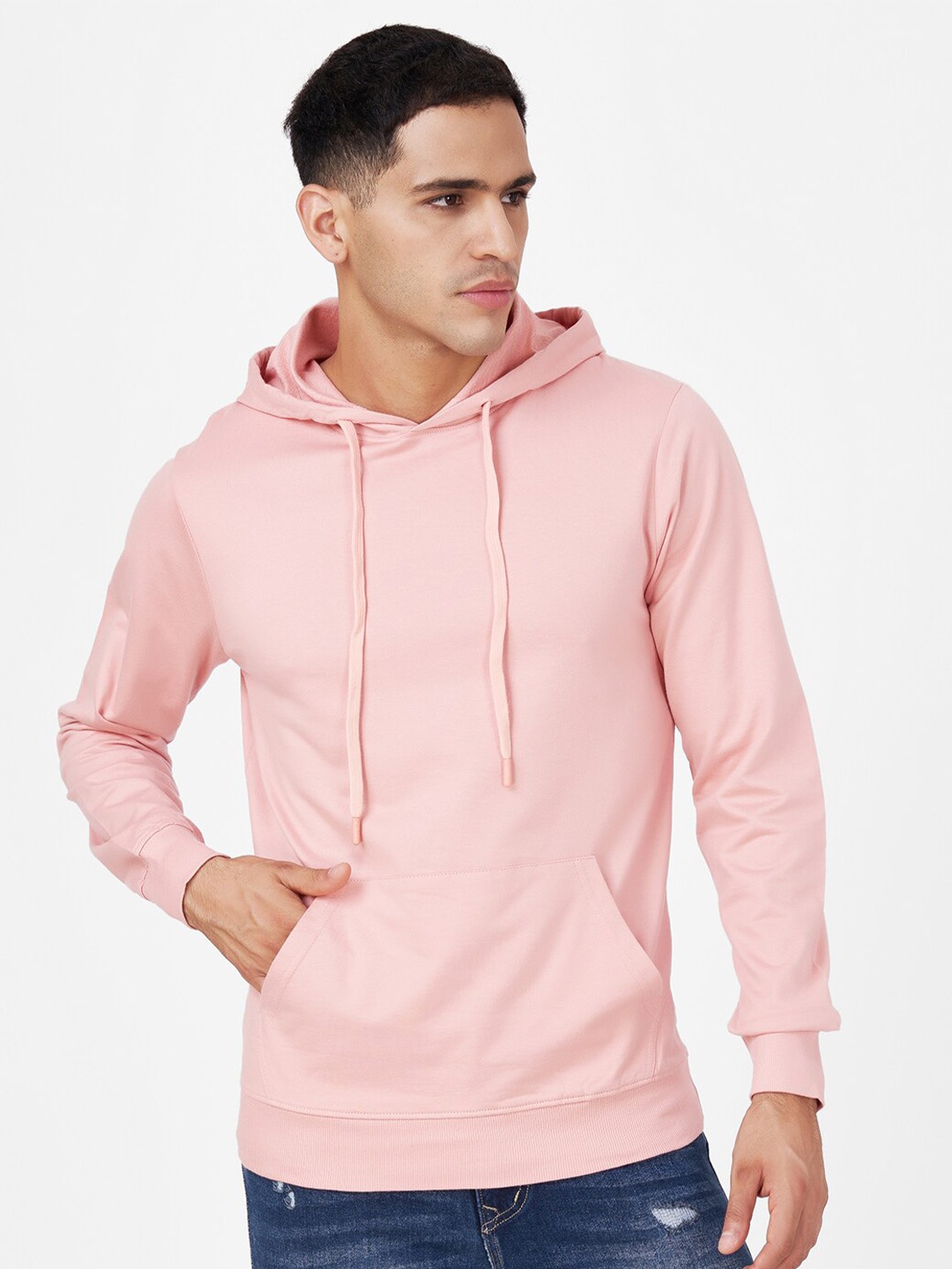 

ZU Men Hooded Sweatshirt, Pink