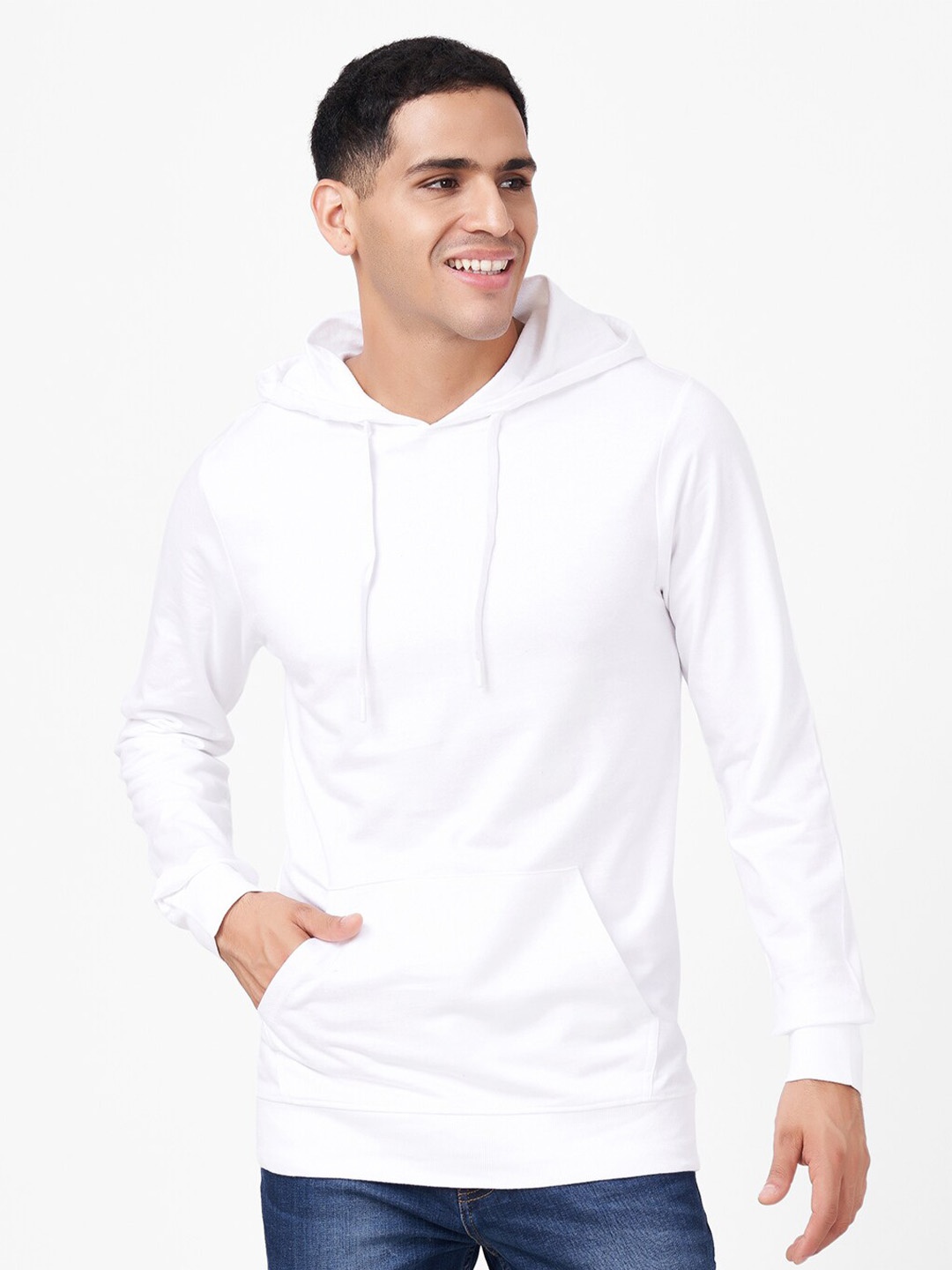 

ZU Men Hooded Sweatshirt, White