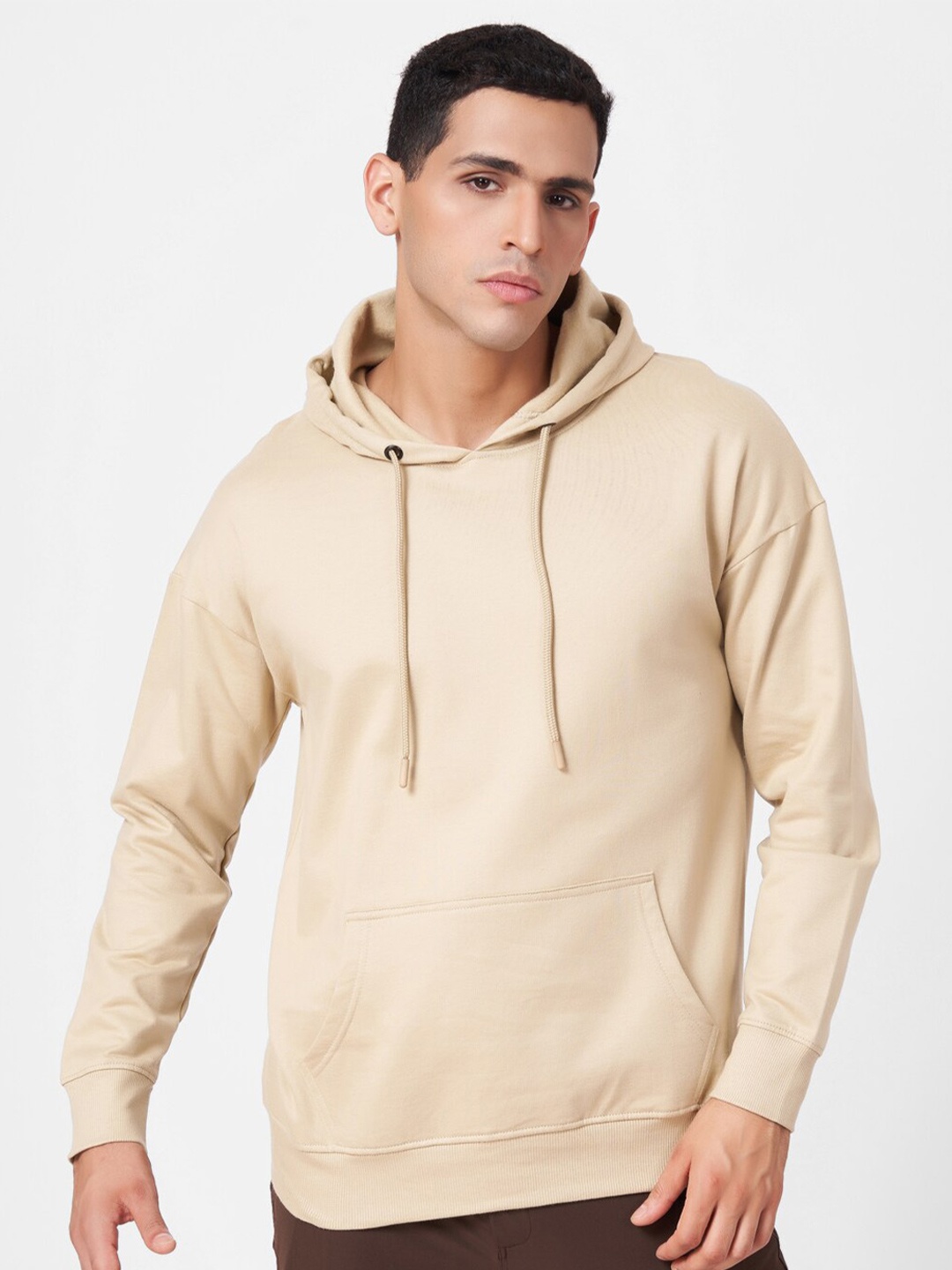 

ZU Cotton Long Sleeves Hooded Sweatshirt, Beige