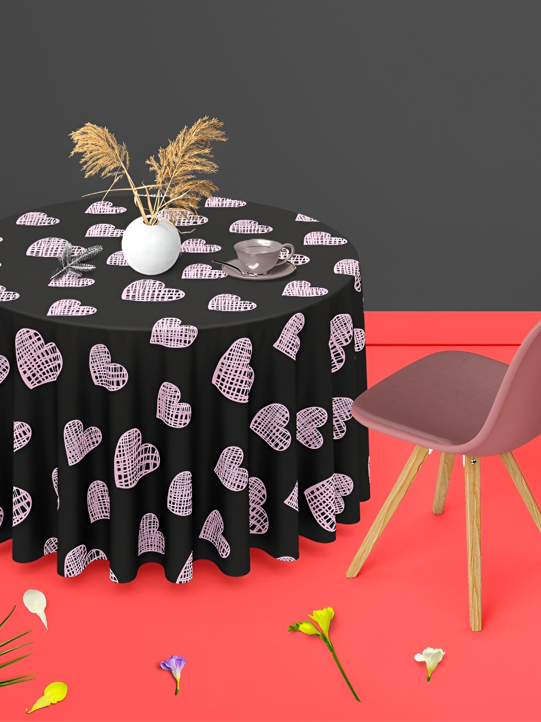 

ArtzFolio Black & White Printed Anti-Slip Round Table Cover