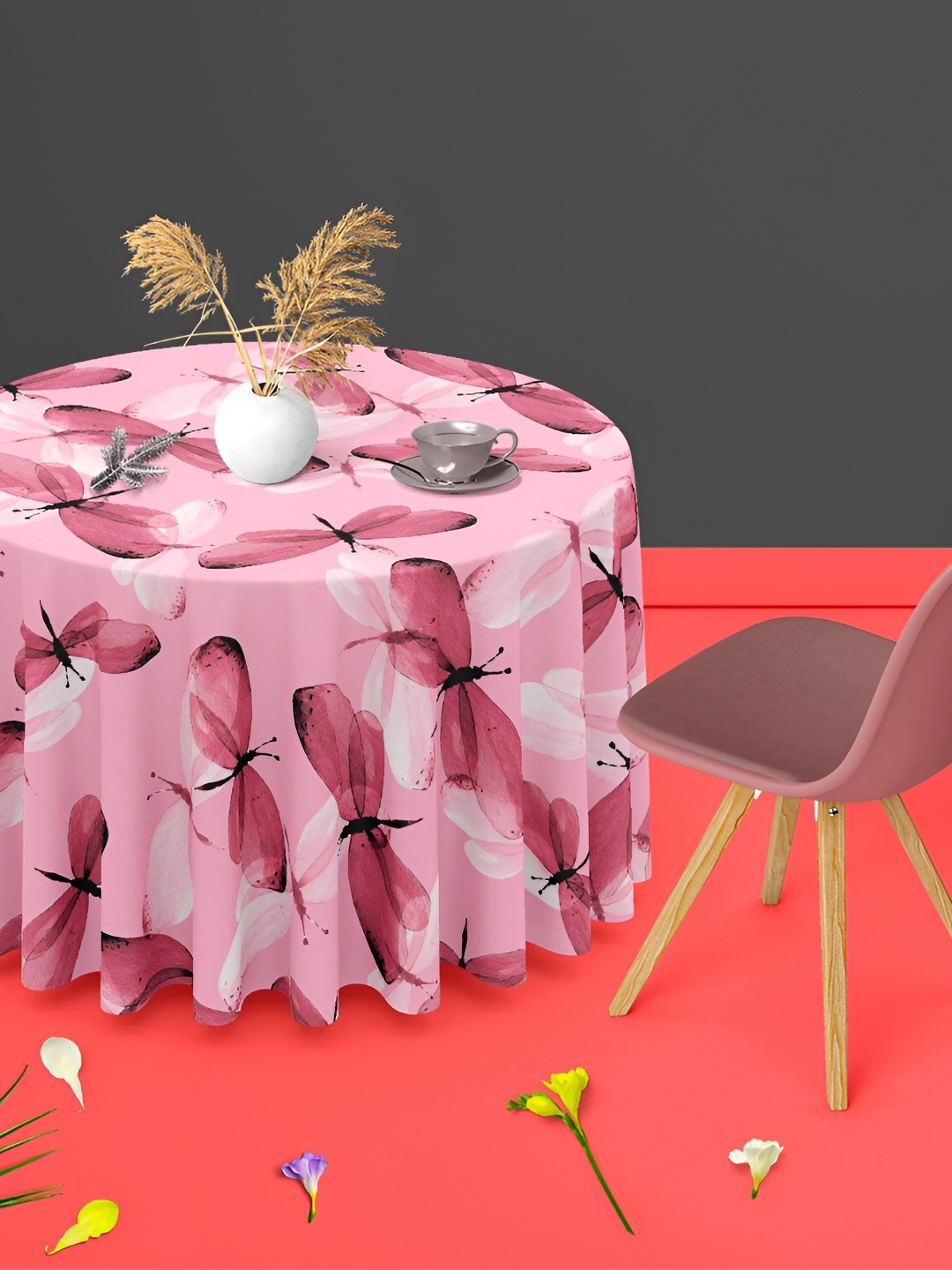 

ArtzFolio Pink Anti-Slip Round 4-Seater Table Cover