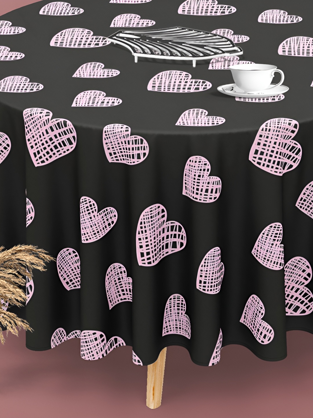 

ArtzFolio Black Anti-Slip Round 4-Seater Table Cover