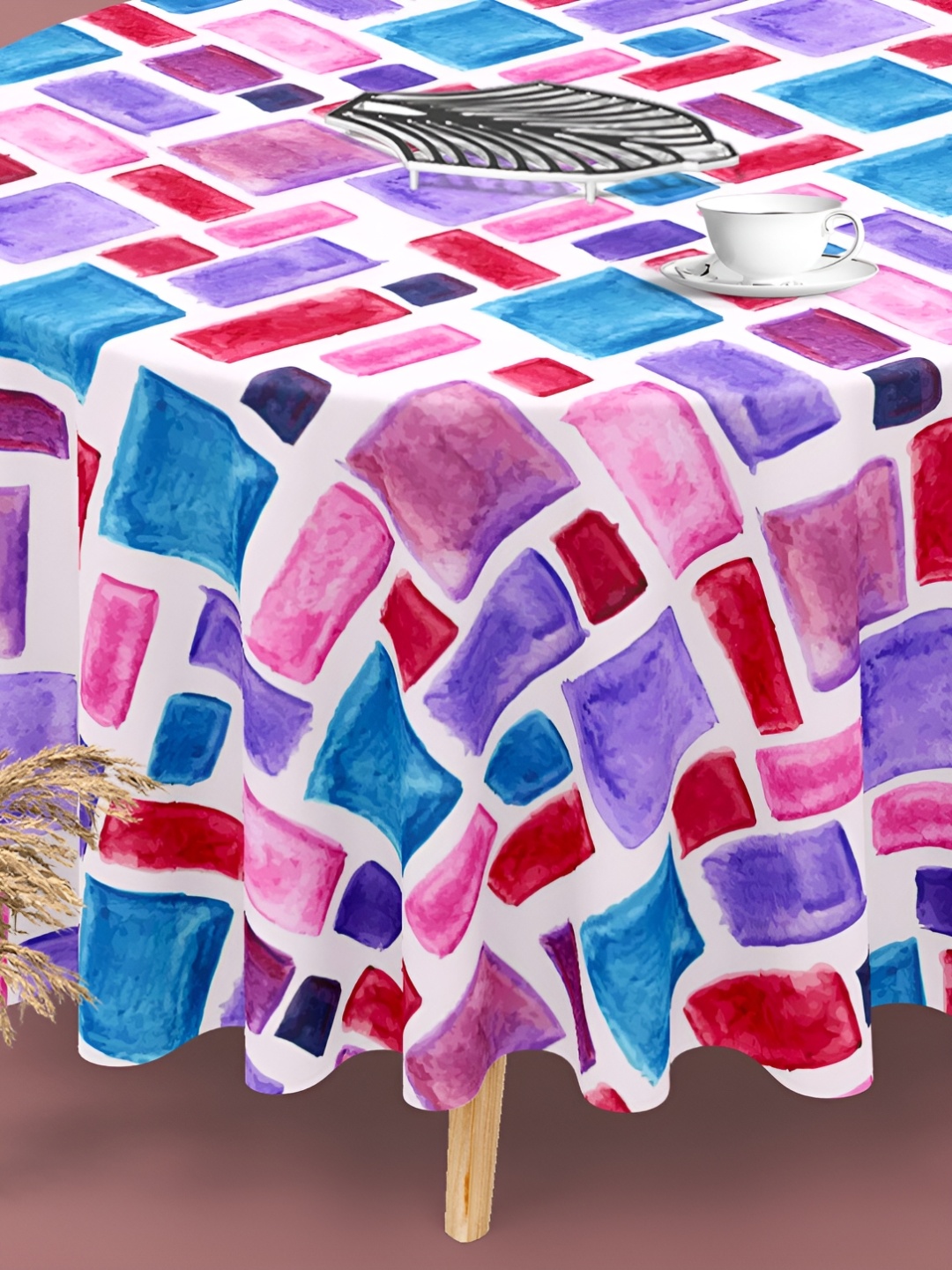 

ArtzFolio White Anti-Slip Round 4-Seater Table Cover