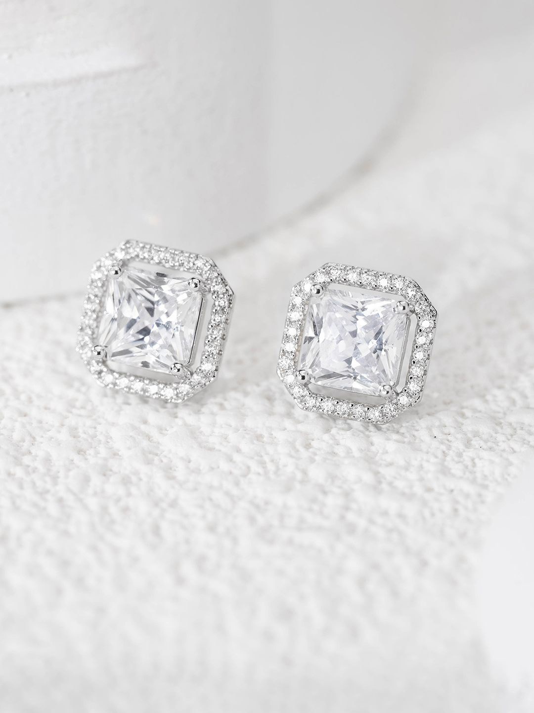 

MISS JO Contemporary Studs Earrings, Silver