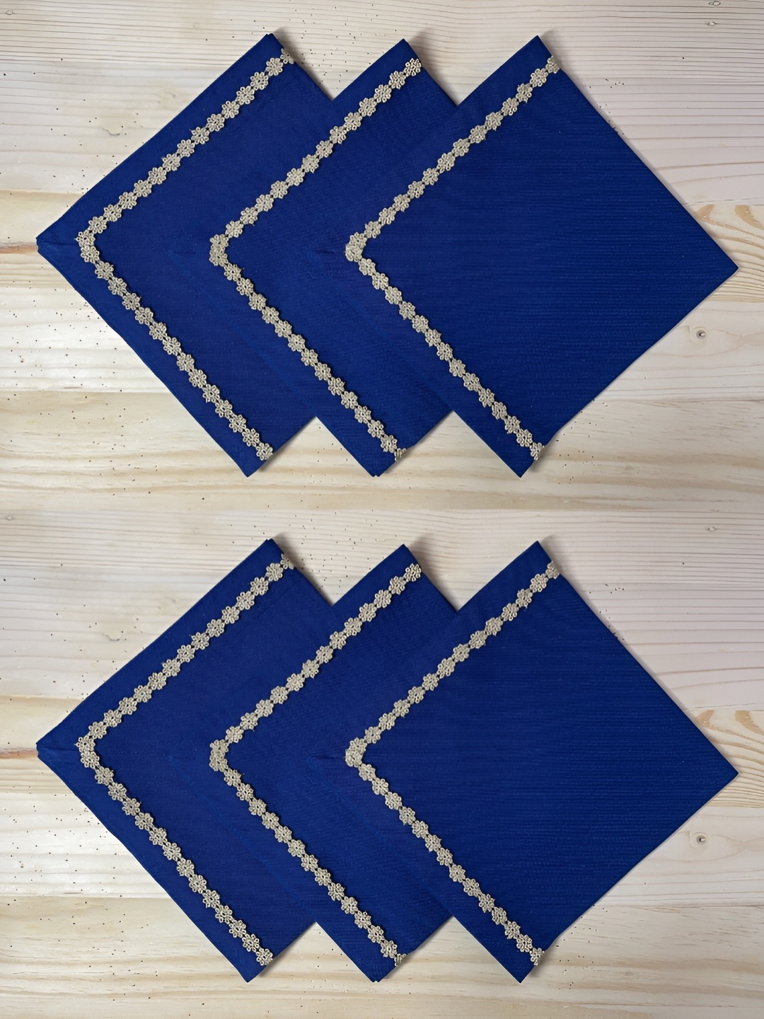 

FOVEROS 6 Pieces Blue Cotton Dinner Table Napkins