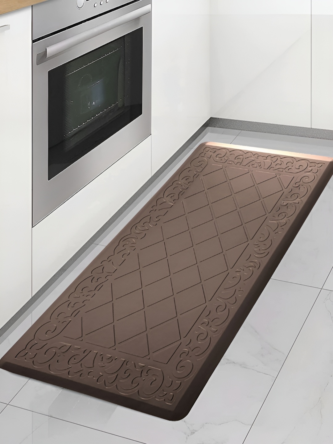 LUXEHOME INTERNATIONAL Brown Textured Anti-Slip Floor Runner