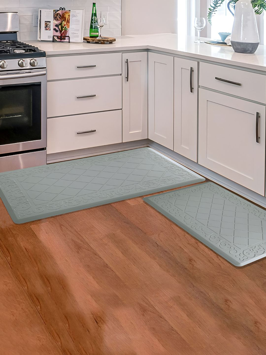 

LUXEHOME INTERNATIONAL Grey 2-pcs Anti-skid & Extra Soft Floor Mats