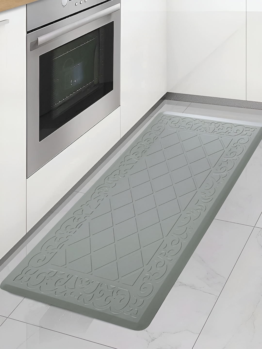 

LUXEHOME INTERNATIONAL Grey 2 Pcs Textured Anti-Skid Floor Runner