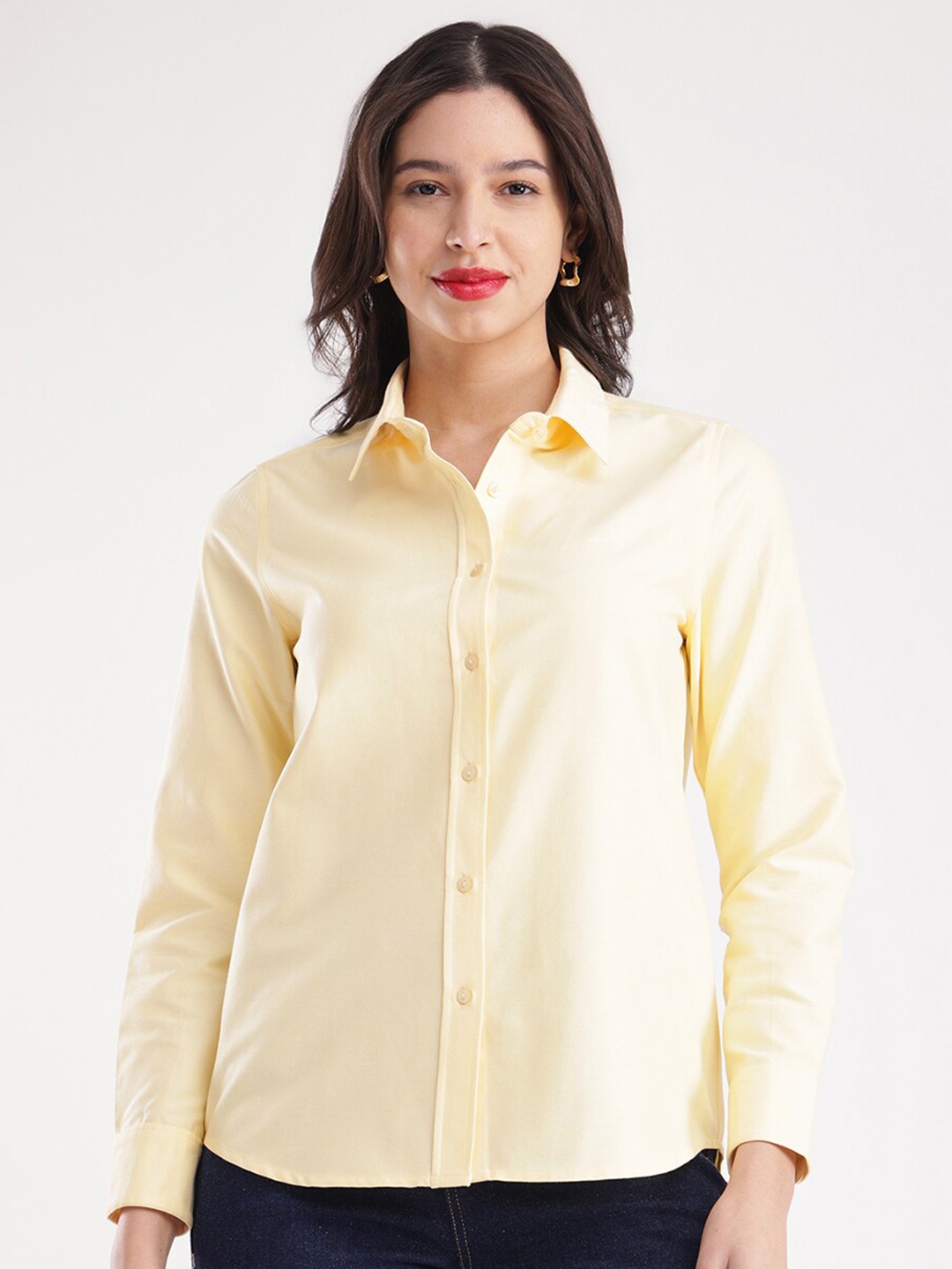

FableStreet Women Opaque Formal Shirt, Yellow