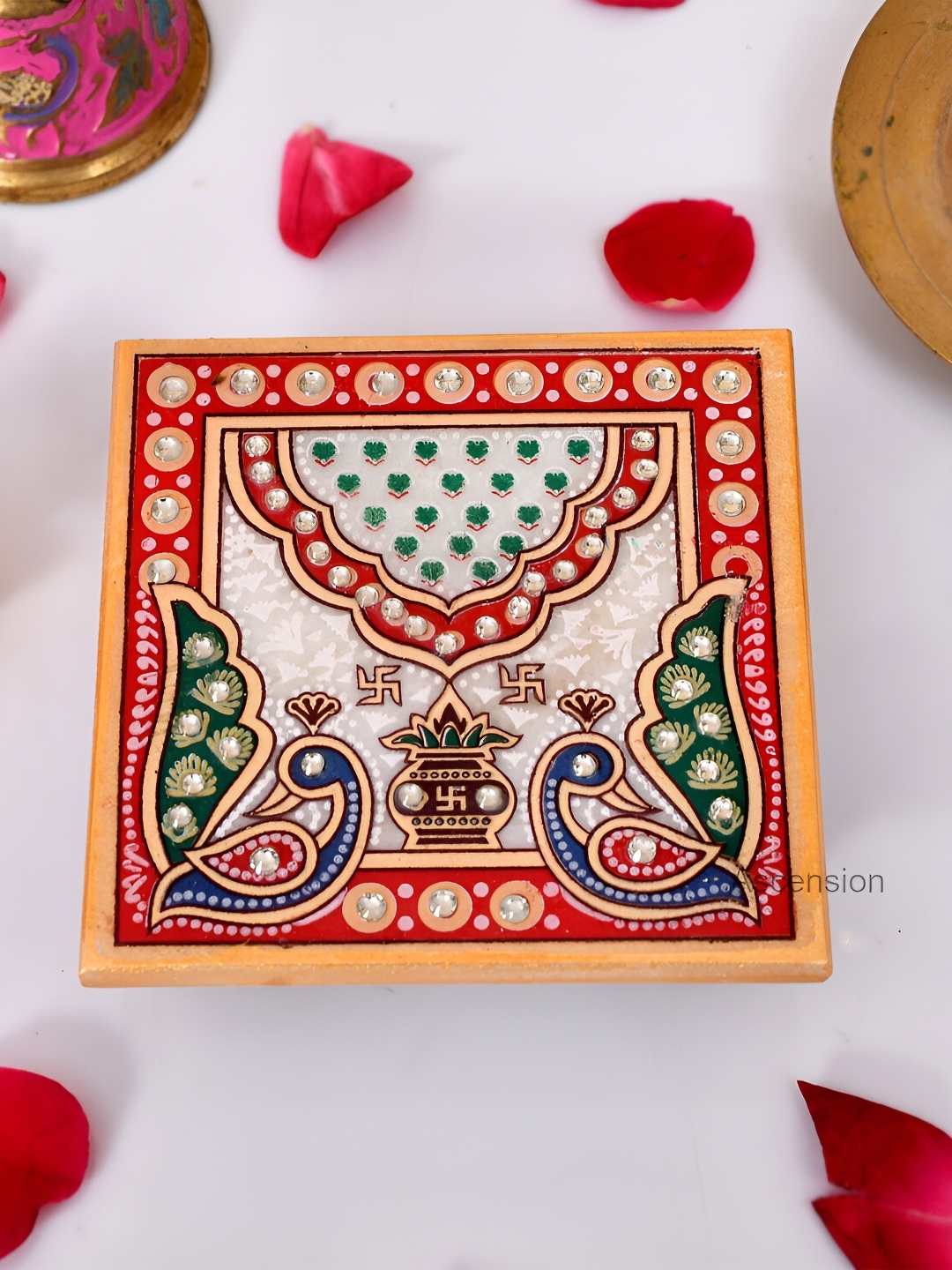 

Ascension Ganesh Ji Chowki for Puja Showpiece, White