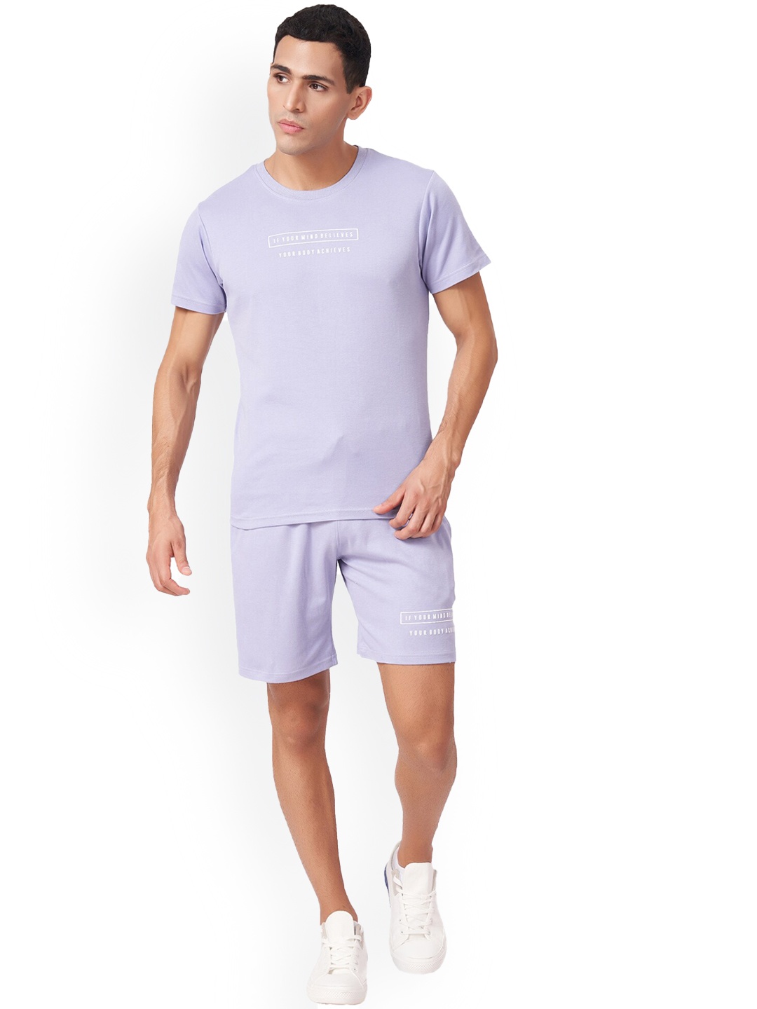 

ZU Printed Pure Cotton T-Shirt With Shorts, Lavender