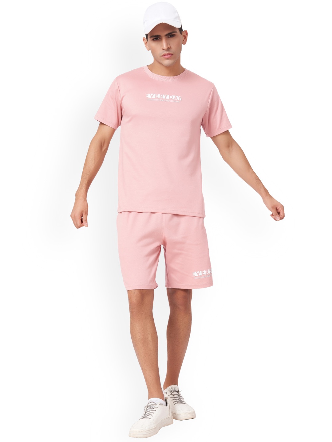 

ZU Printed Pure Cotton T-Shit with Shorts, Pink