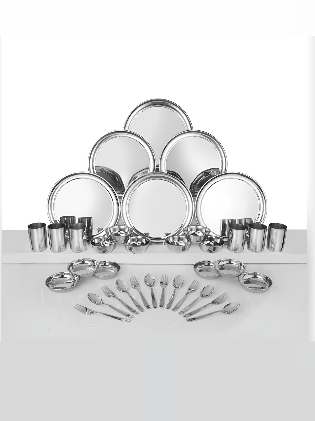 

Shri & Sam Silver-Toned 36 Pieces Stainless Steel Matte Dinner Set