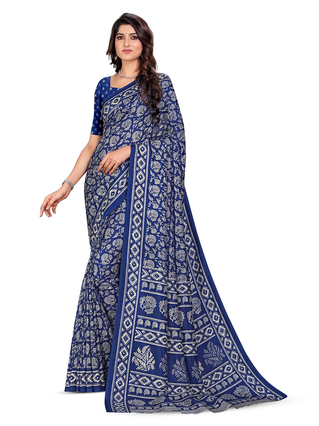

VIMLA Ethnic Motifs Art Silk Saree, Blue