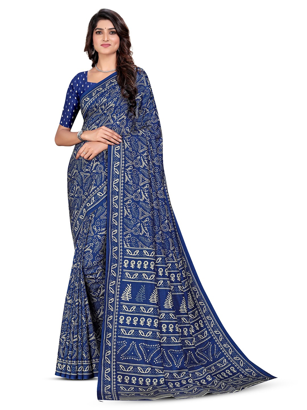 

VIMLA Ethnic Motifs Art Silk Mysore Silk Saree, Blue