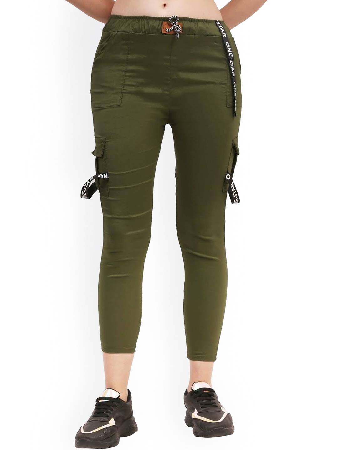 

BAESD Girls Slim-Fit Ankle-Length Track Pants, Olive