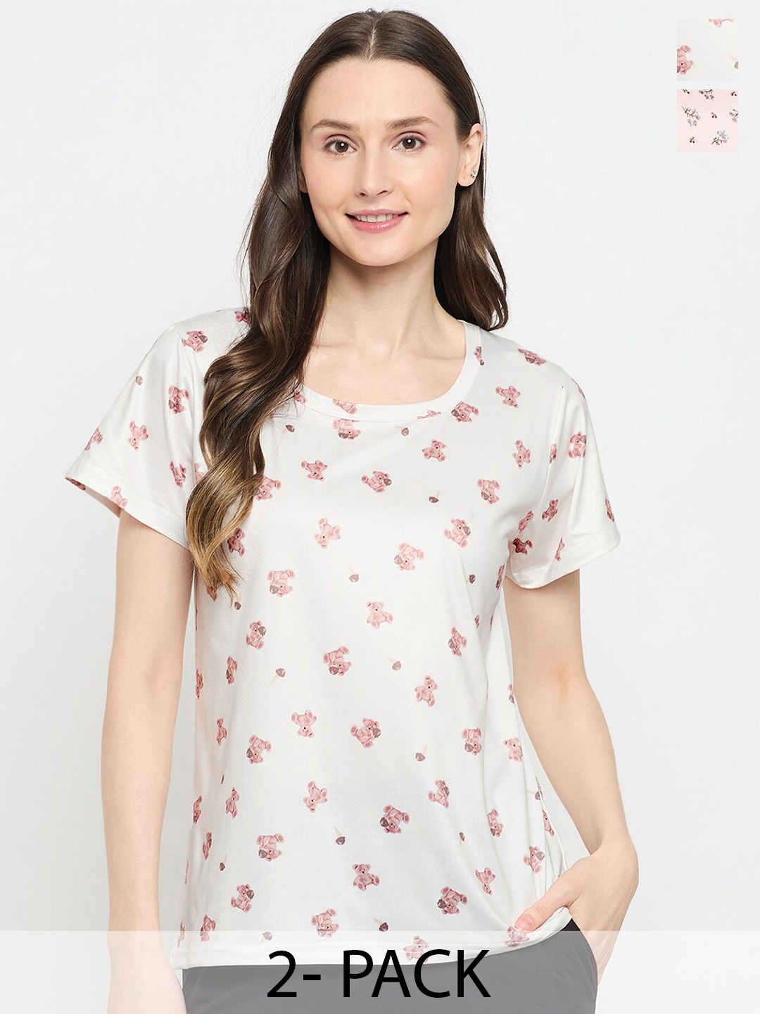 

Camey Women 2 Printed Pockets T-shirt, Multi